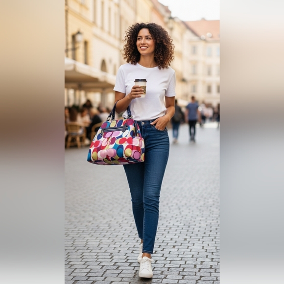 Coach 2010 Signature Scarf Print Weekender Tote Bag - Picture 2 of 16